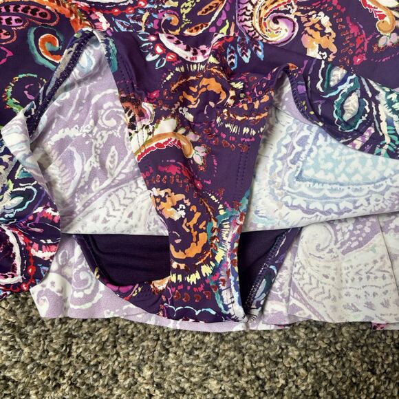 Lauren By Ralph Lauren’s Women’s Purple Paisley One Piece Swim Suit Size 10 - Picture 6 of 9